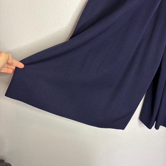 Alfred Sung Sport Wool Wide Leg Crop Trouser Pants Women Small Navy Chic Career - Picture 2 of 8